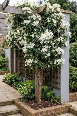 Clematis armandii 'Snowdrift' Tige