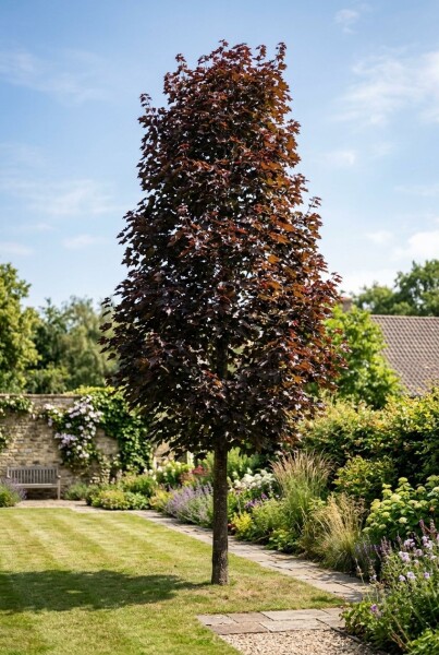Acer plat. 'Crimson Sentry' demi-tige 6/8 120cm tronc